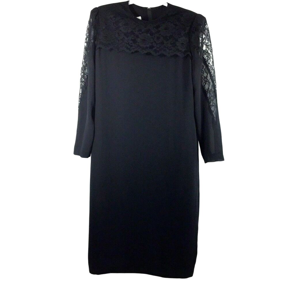 Womens Black Dress Size 12 Lace Long Sleeve‎ Party Cruise Event Evening